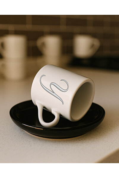 TREND YANKI Turkish Coffee Cup Initial Letter Printed
