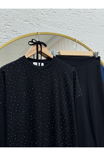 MİHRA STORE Fallon Tunic with Stone Pants Set-Ma5888 Black