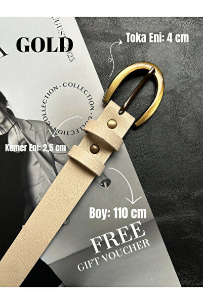 LİA KEMER Lust Classic Patterned Women's Antique Gold Buckle Belt Jacket Belt Dress Belt Trouser Belt