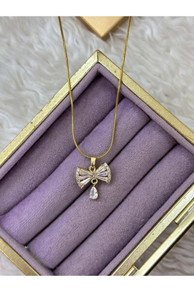 BY YASİN TOPÇU 🎀   قلادة على شكل فيونكة وقطرة لامعة 💧