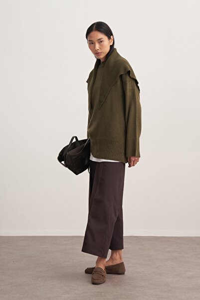 EBU Prive Women's Basic Knitwear Sweater Khaki