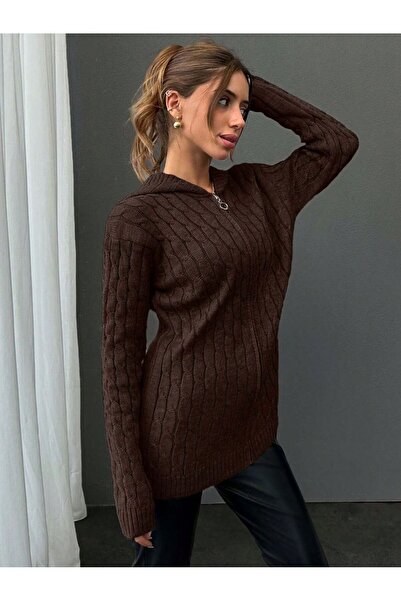 WE AND ME Women's Knitwear Hooded Zippered Cardigan Standard Size