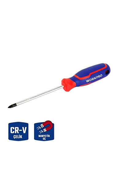 Workpro WP221035 PZ0x75mm CR-V Manyetik Profesyonel Yıldız Tornavida