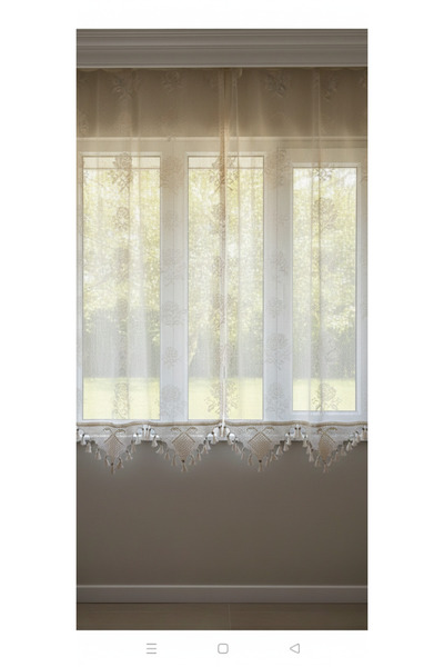 DENBU TEKSTİL Macrame Rose Tulle Curtain Hand Lace Cotton Curtain