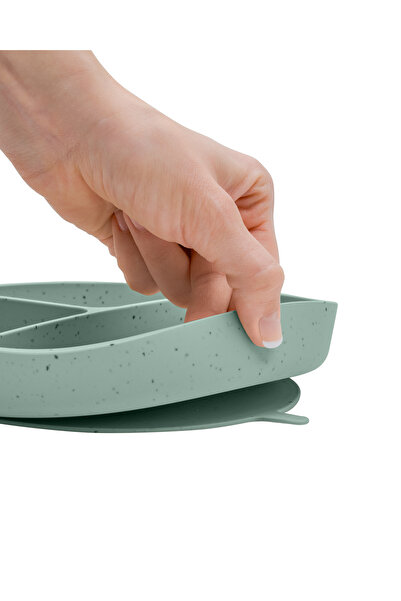 Kikka Boo Divided Plate with Suction Base for Babies 600 ml, Sage Green