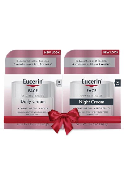 Eucerin مجموعة كريم الوجه المضاد للتجاعيد Q10، كريم نهاري وكريم ليلي للوجه، 1...