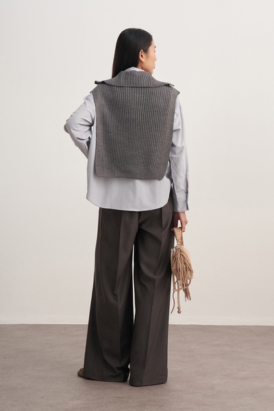 EBU Prive Women's Buttoned Knitwear Sweater Anthracite