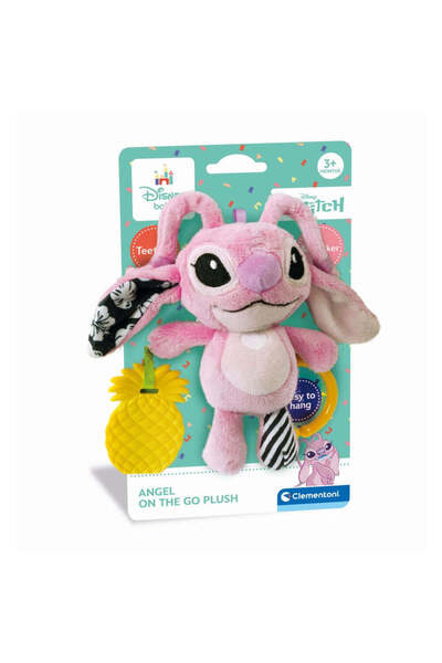 CLEMENTONI Disney Stitch Angel Sensory Plush Toy with Rattle