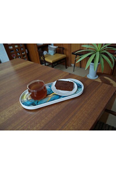 Canbay Store 2 Adet Aden Yaldız Desen Tepsi Tek Kişilik Sunum Tepsisi