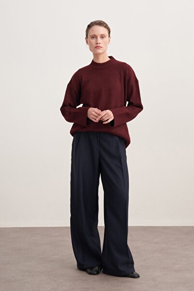 EBU Prive Women's Basic Knitwear Sweater Burgundy