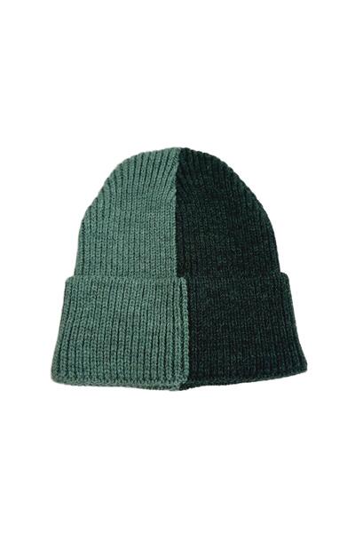 Janti Jtaw25Bre1656 Thick Knitted Double Color Gray - Black Beanie