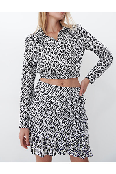 MOHITO Camasa, Alb-Negru