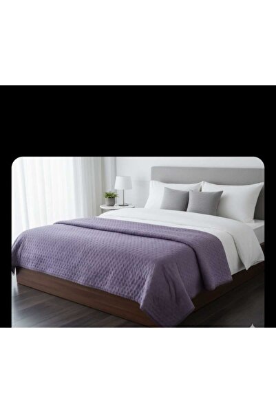 karamanlıhome غطاء سرير/غطاء سرير يومي بلون البرقوق متعدد الأغراض مبطن لسرير ...