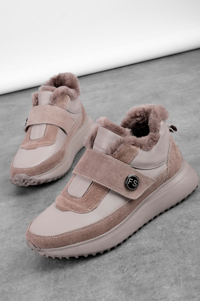 MY DERİ Idy Women's Genuine Leather Complete Inside Real Wool Sports Shoes Short Boots 4297