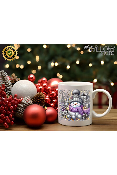 WİLLOW STORE Christmas Cute Snowman 2 Themed Porcelain Mug, Christmas, Merry ...