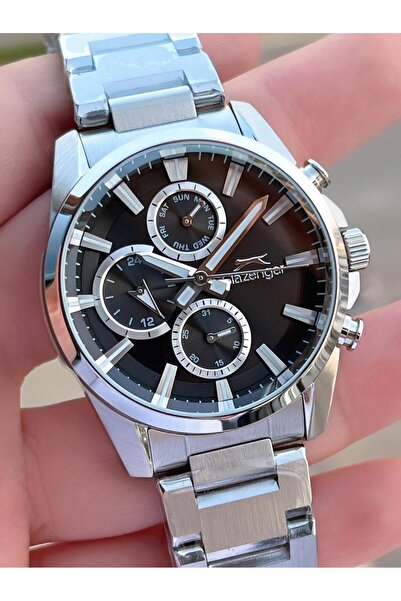 Slazenger Italian Design Bracelet Gift 2 Years Warranty 10 Atm Steel Men's Wristwatch Esl.Y2522.6