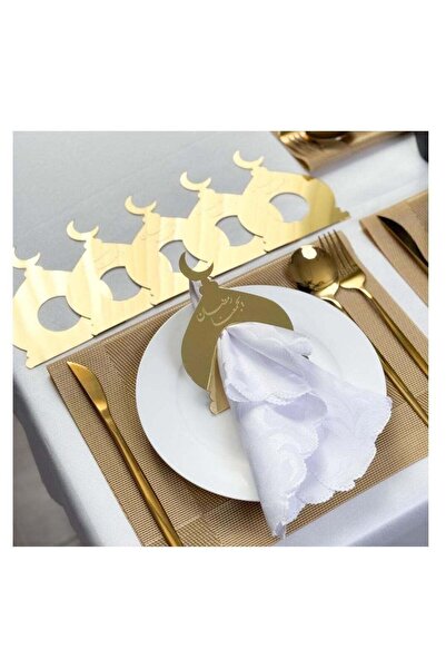 Story of candle Ramadan Candle Tale, 6 Napkin & Tablecloth Holders - Gold