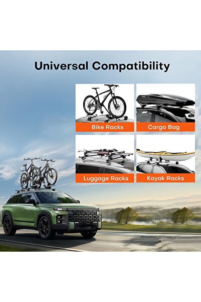 Reflection Vision Set de bare transversale universale din aluminiu pentru portbagaj de plafon cu sistem antifurt