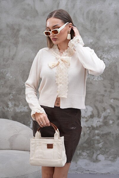 Haticepalas Lace Collar Cardigan