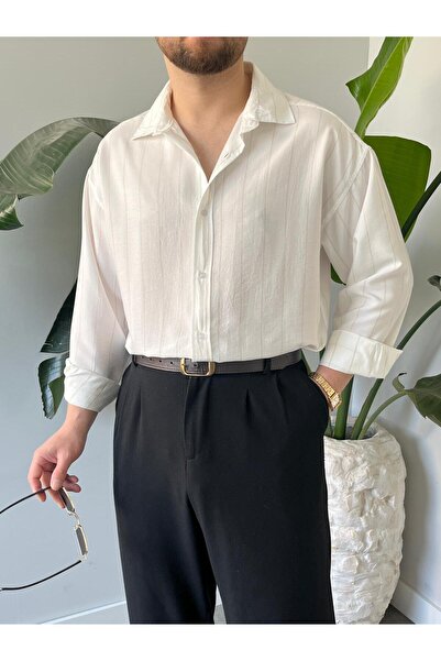 Quik-max Çizgili Oversize Gömlek