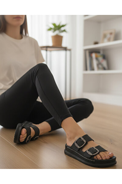 Hızlı Al Orthopedic Sole Buckle Slippers. Sewed Slippers Suitable for Daily and Indoor Use.