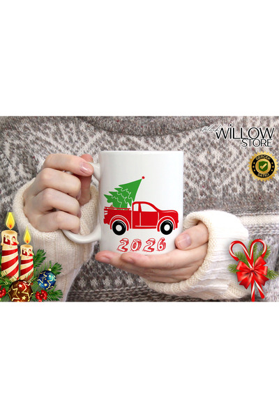 WİLLOW STORE Merry Christmas, Christmas Themed Porcelain Mug, New Year, Merry...