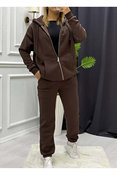 BERİLLİON طقم بدلة رياضية بثلاثة خيوط مع سحاب