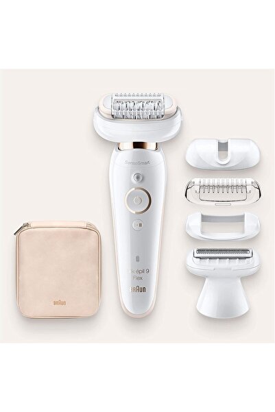 Braun Silk-épil 9 Flex Women's Epilator, 5 Attachments, White/Gold (Model 9-006)