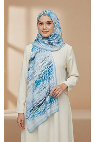 Alivascarf شال منقوش بخطوط من القطن والحرير