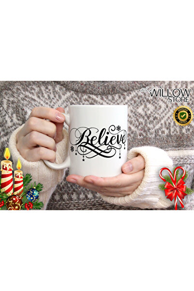 WİLLOW STORE Merry Christmas, Christmas Themed Porcelain Mug, New Year, Merry...