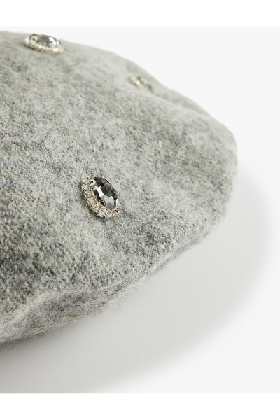 Koton Koyun Yünü Karışımlı Taşlı Ressam Şapka