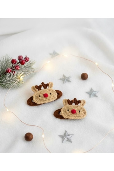 Gra Baby Accessories Knitted 2-Piece Snap Buckle Christmas Deer