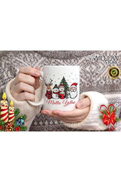 WİLLOW STORE Merry Christmas, Christmas Themed Porcelain Mug, New Year, Merry...