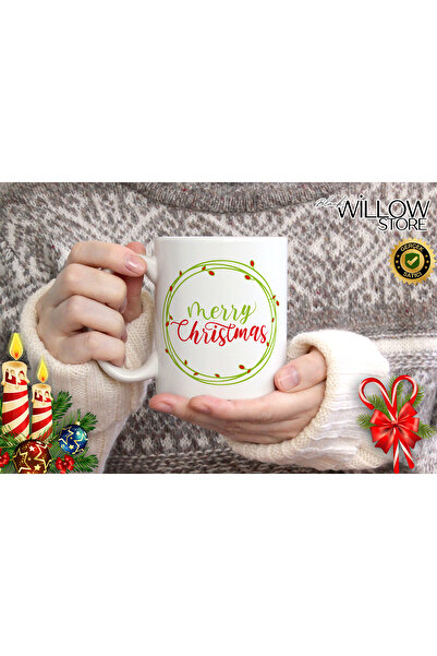 WİLLOW STORE Merry Christmas, Christmas Themed Porcelain Mug, New Year, Merry...
