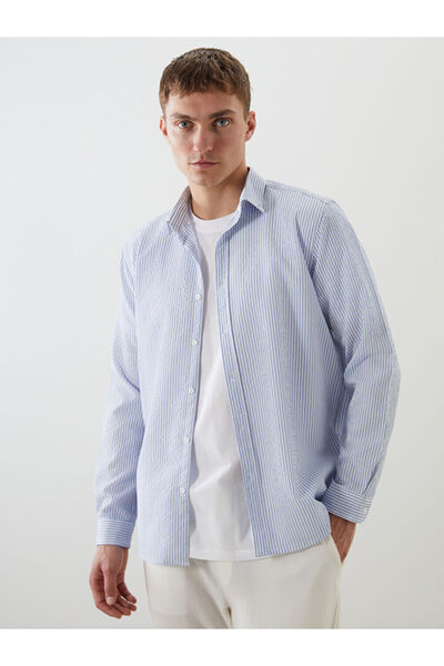 LC Waikiki Slim Fit Long Sleeve Striped Men's Shirt