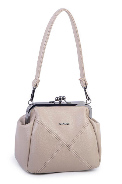 Nas Bag Mini geantă de umăr și crossbody pentru femei Scholarship Clip-on Sand Victoria (20x17 cm)