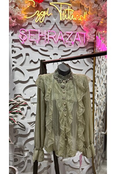 ŞEHRAZAT BUTİK Lace Ruffle Detailed Design Stylish Shirt