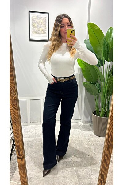 QBZ بنطلون جينز إسباني مزدوج الساق مع ليكرا