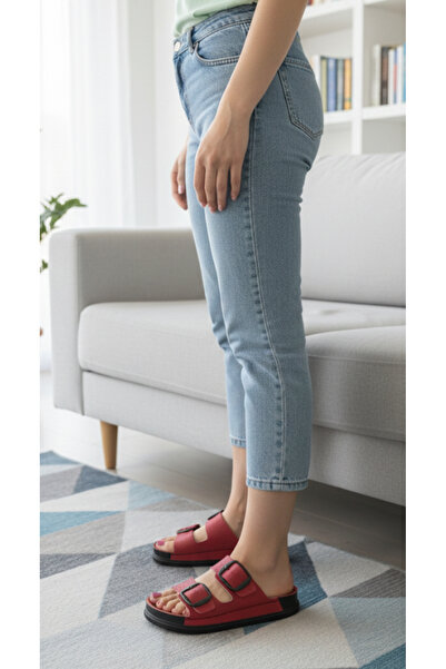 Hızlı Al Orthopedic Sole Buckle Slippers. Sewed Slippers Suitable for Daily and Indoor Use.