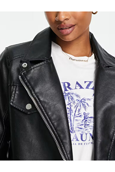 Miss Selfridge Miss Selfridge Faux Leather Jacket, black