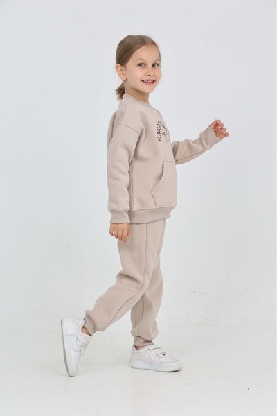 Toontoy Girl's Bow Embroidered Tracksuit Set