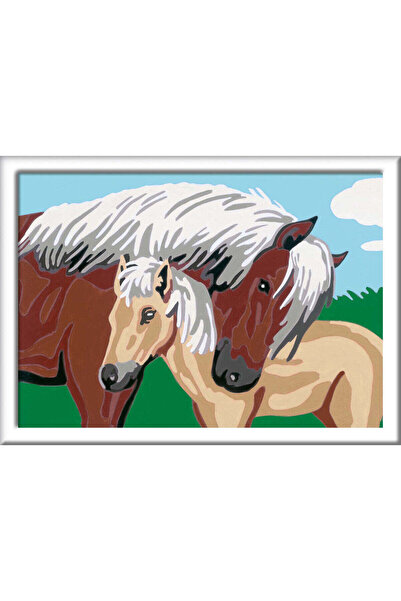 RAVENSBURGER Pictură după numere - Cal și mânz (Creart)