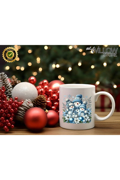 WİLLOW STORE Christmas Cute Snowman 7 Themed Porcelain Mug, Christmas, Merry ...