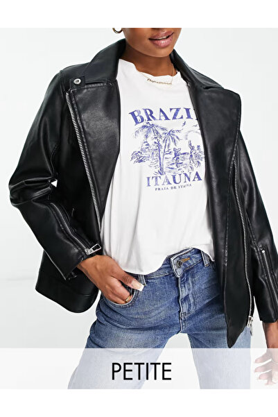 Miss Selfridge Miss Selfridge Faux Leather Jacket, black