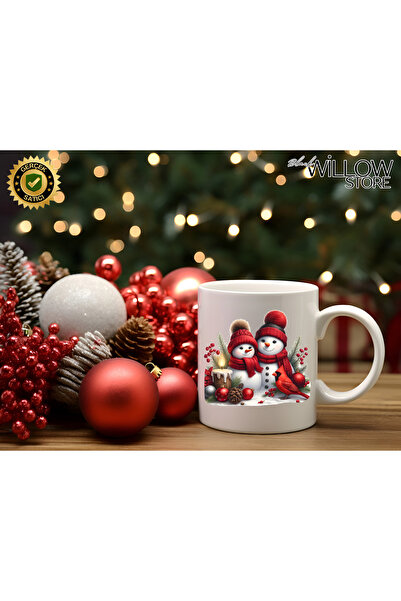 WİLLOW STORE Christmas Cute Snowman 23 Themed Porcelain Mug, Christmas, Merry...