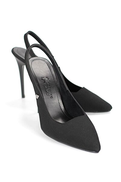 Gökhan Talay Zerina Black Suede Flexible Soft Non-Slip Sole Thin Heels (11cm) Women's Stiletto