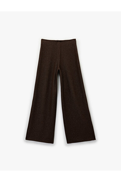 Koton X Şahika Ercümen - Regular Fit Işıltılı Uzun Geniş Paça Pantolon
