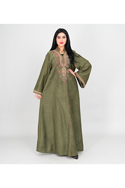 IKKXA Winter Embroidery Smooth Fabric Jalabiya