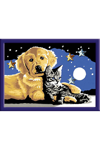 RAVENSBURGER Pictură după numere - Câine și pisoi