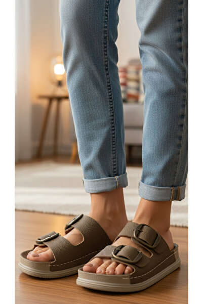 Hızlı Al Orthopedic Sole Buckle Slippers. Sewed Slippers Suitable for Daily and Indoor Use.